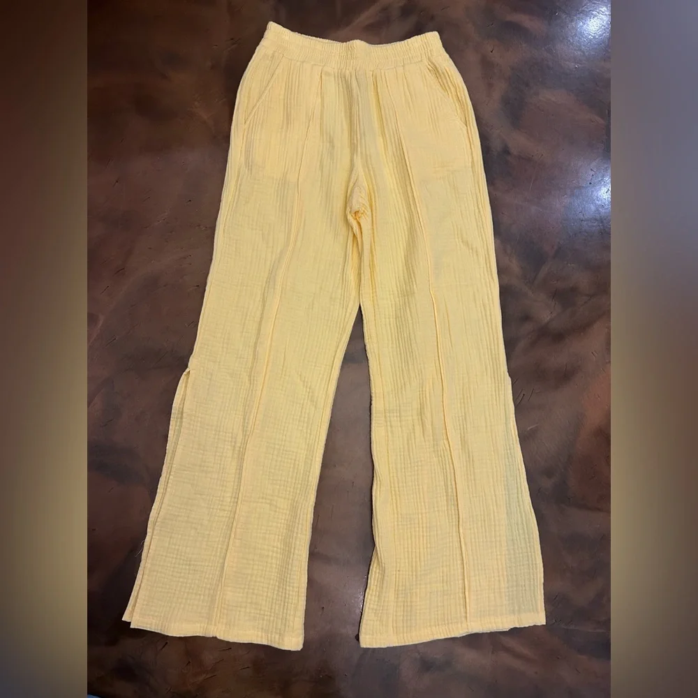 SEDGE - Daffodil muslin yellow Harrison Pants NWT